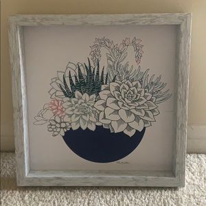 Wooden Painted Succulent Wall Art